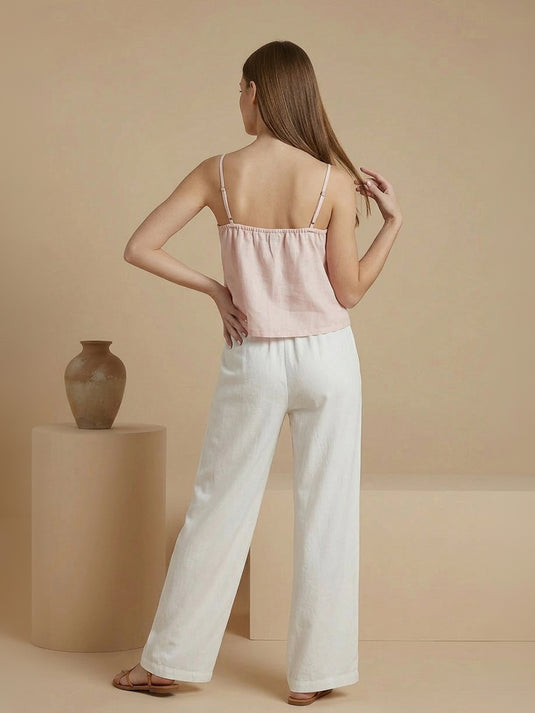 Linen cami with adjustable straps