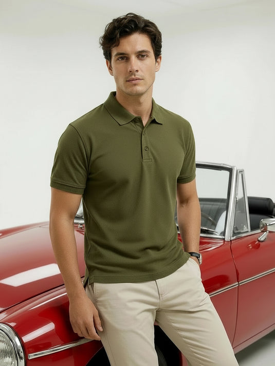 Carlo Slim Fit Polo T-shirt - Olive