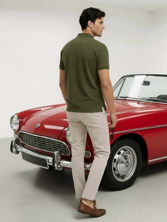 Carlo Slim Fit Polo T-shirt - Olive