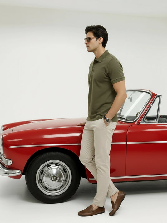 Carlo Slim Fit Polo T-shirt - Olive