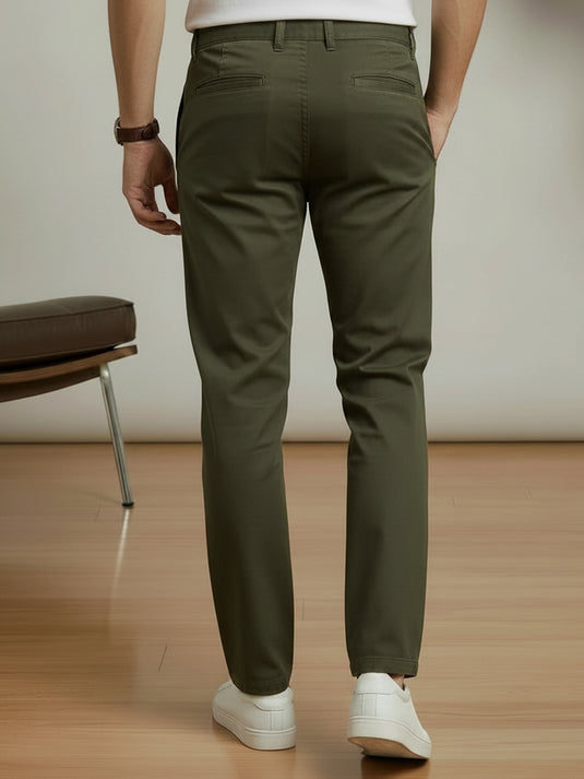 Casual Wear Stretch Chino Pant - Olive