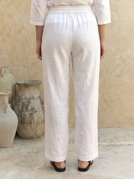 Premium linen basic draw cord pant