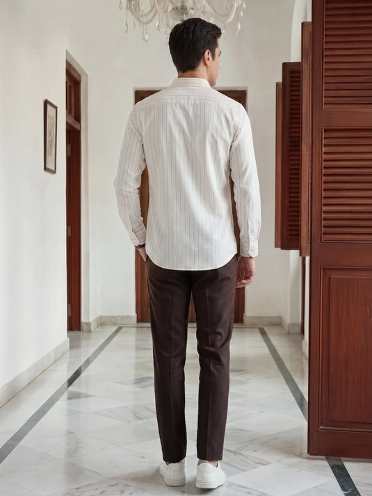 Casual Wear Stripe Long Sleeve Shirt