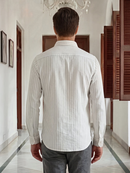 Casual Wear Stripe Long Sleeve Shirt