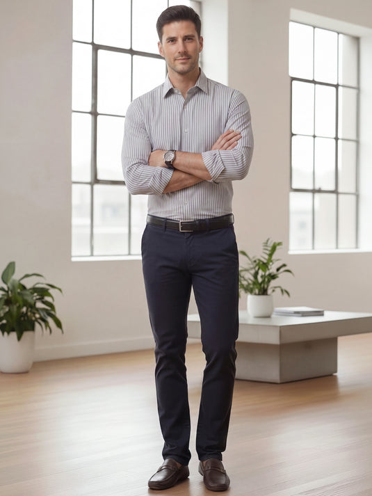 Office Wear Slim Fit Long Sleeve Shirt