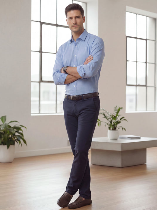 Office Wear Slim Fit Long Sleeve Shirt