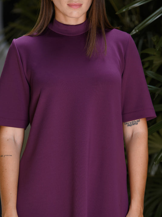 High neck trapeze dress