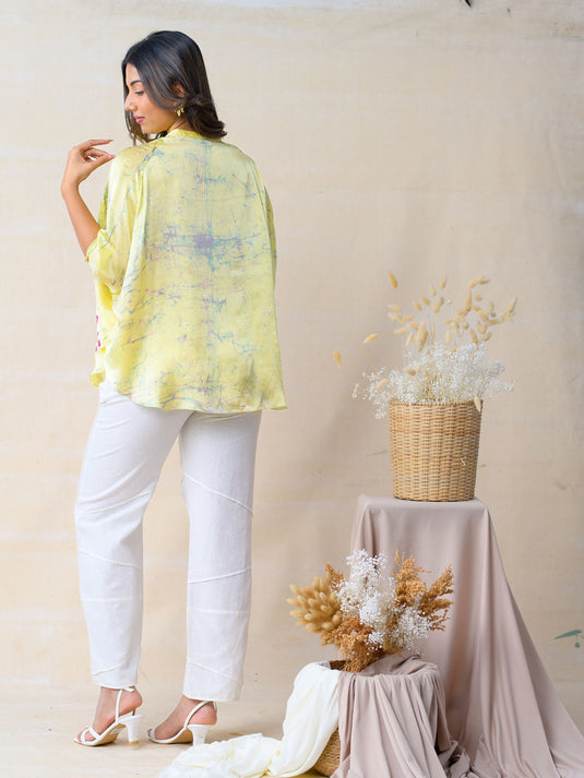 Floral detailed kaftan top