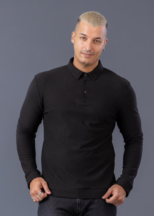 Casual Wear Self Collar L/S T-Shirt
