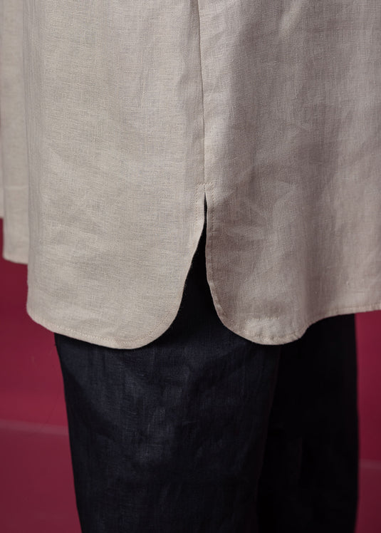 Pintuck Linen Dress