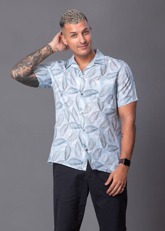 Casual Wear Printed Cuban Collar S/S Shirt