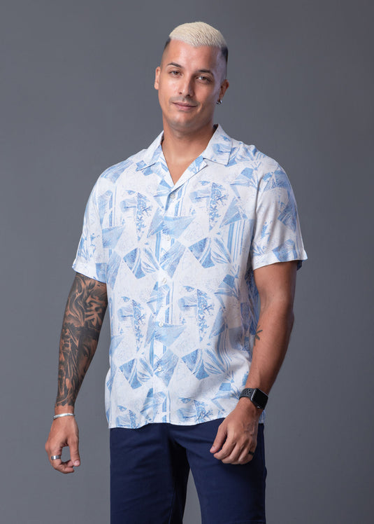 Casual Wear Printed Cuban Collar S/S Shirt