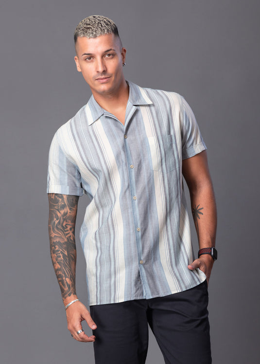 Casual Wear Printed Cuban Collar S/S Shirt