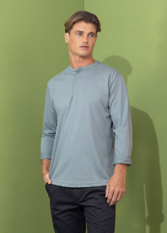 Casual wear manderin collar L/S T-shirt
