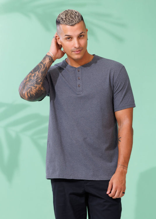 S/S Half Placket T-shirt