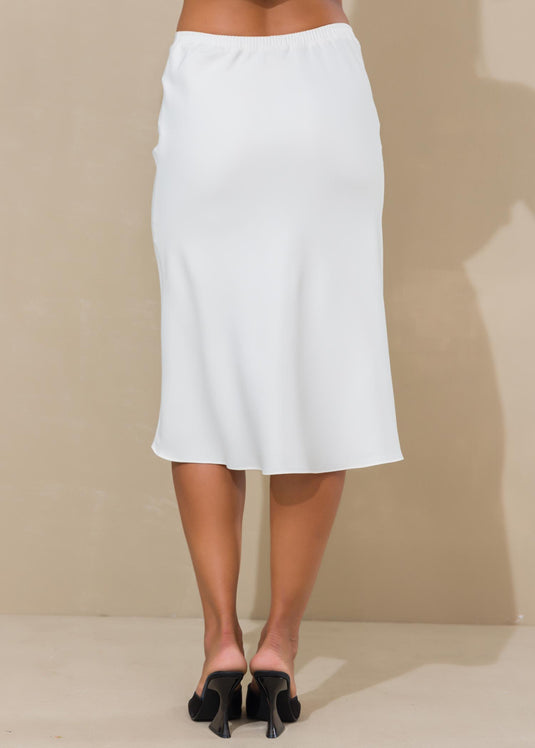 Bias skirt with elasticated waist