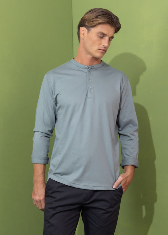 Casual wear manderin  collar L/S T-shirt