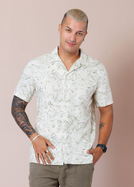 Casual Wear Cuban Collar S/S Shirt