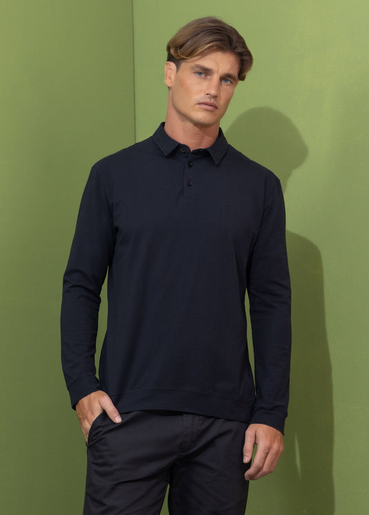Casual wear self collar L/S T-shirt