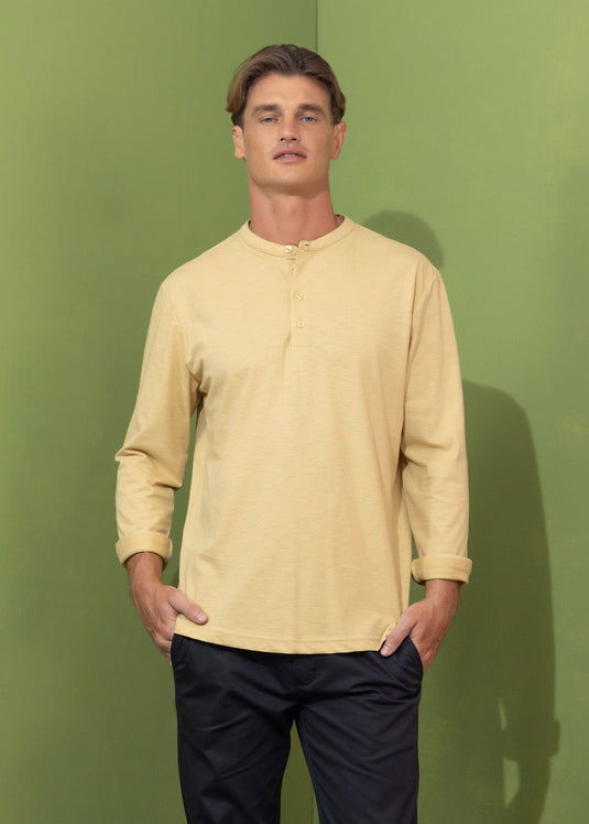 Casual wear manderin collar L/S T-shirt