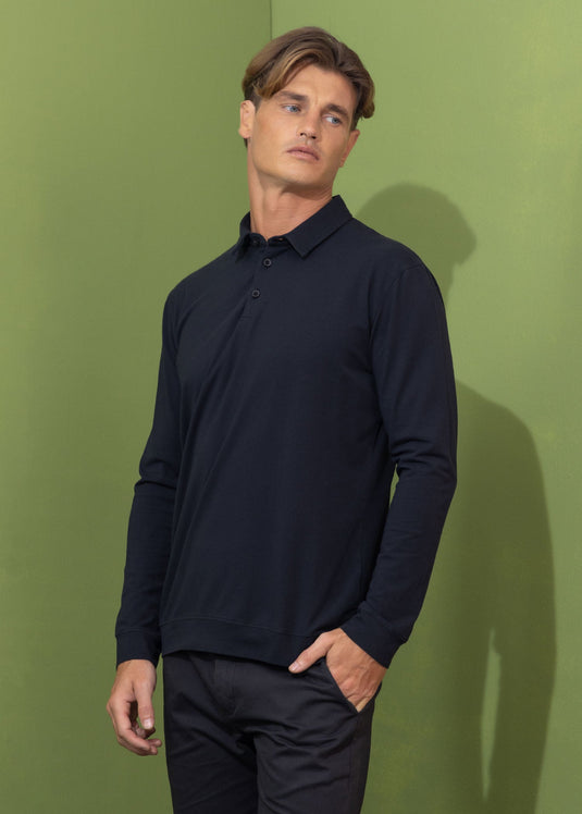 Casual wear self collar L/S T-shirt