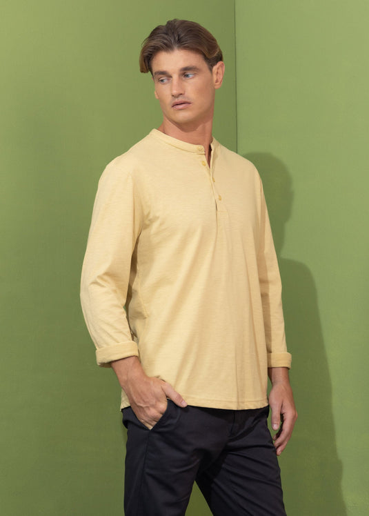 Casual wear manderin  collar L/S T-shirt