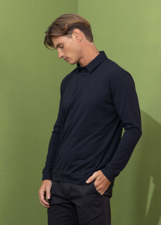 Casual wear self collar L/S T-shirt