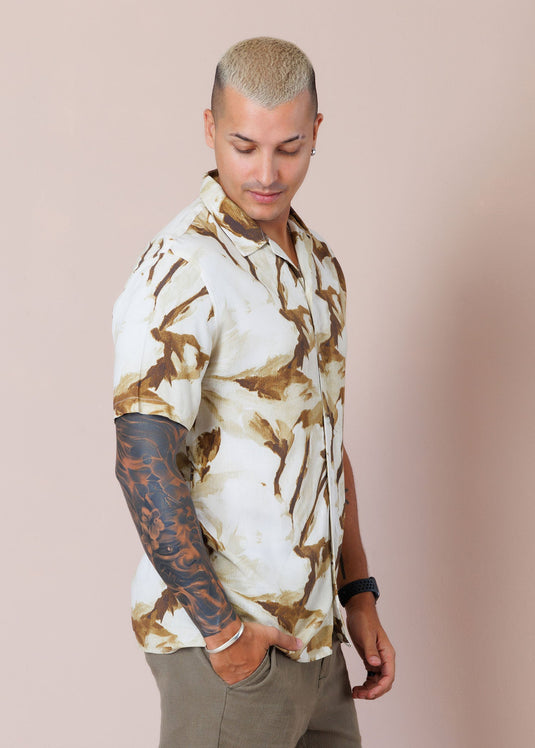 Casual Wear Cuban Collar S/S Shirt