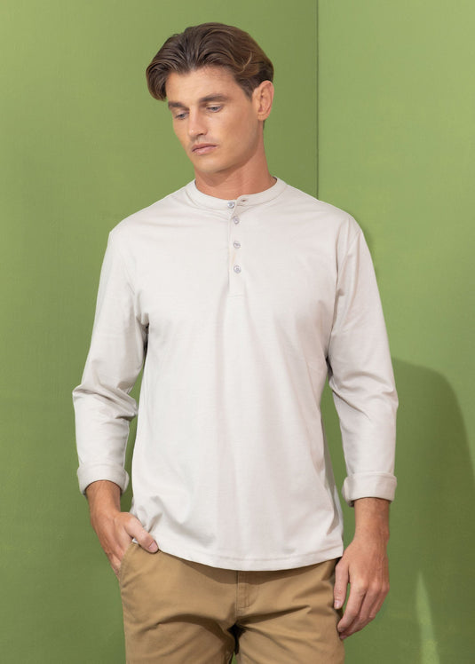 Casual wear manderin  collar L/S T-shirt