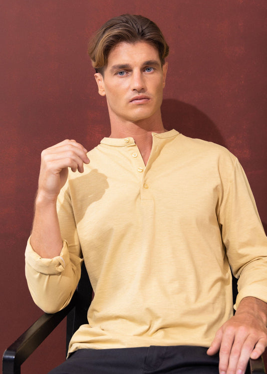 Casual wear manderin collar L/S T-shirt