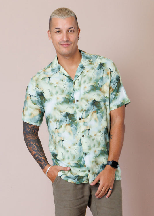 Casual Wear Cuban Collar S/S Shirt