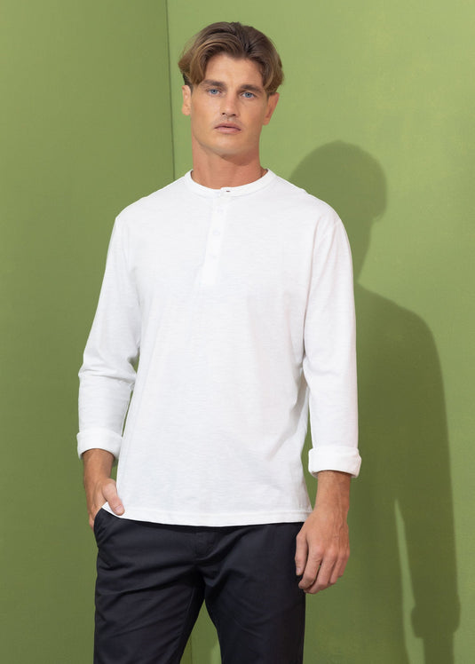 Casual wear manderin  collar L/S T-shirt