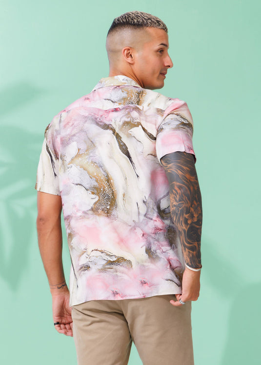 Printed Cuban Collar Shirt