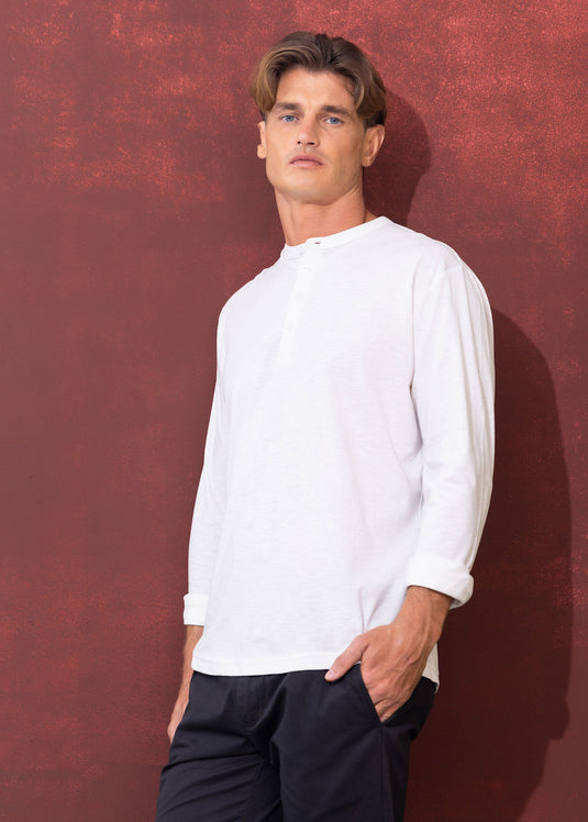 Casual wear manderin  collar L/S T-shirt