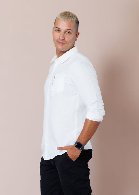 Detailed Linen L/S Shirt