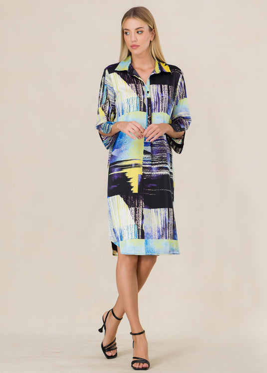 Printed shirt dress