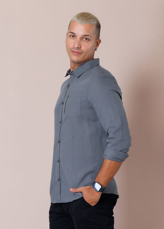 Detailed Linen L/S Shirt