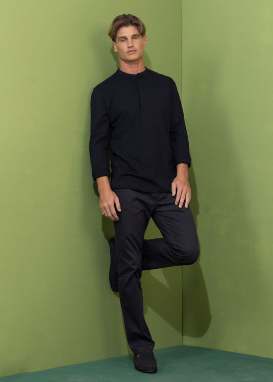 Casual wear manderin collar L/S T-shirt