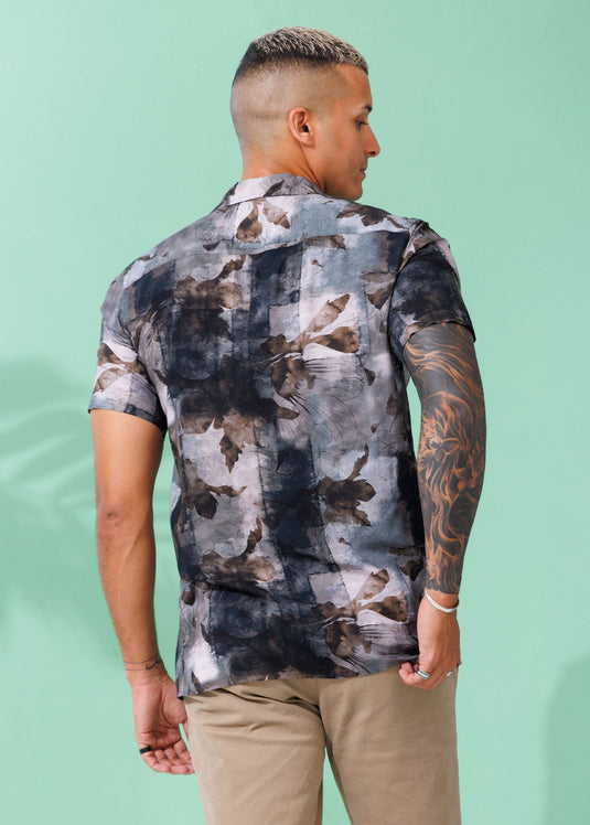 Printed Cuban Collar Shirt