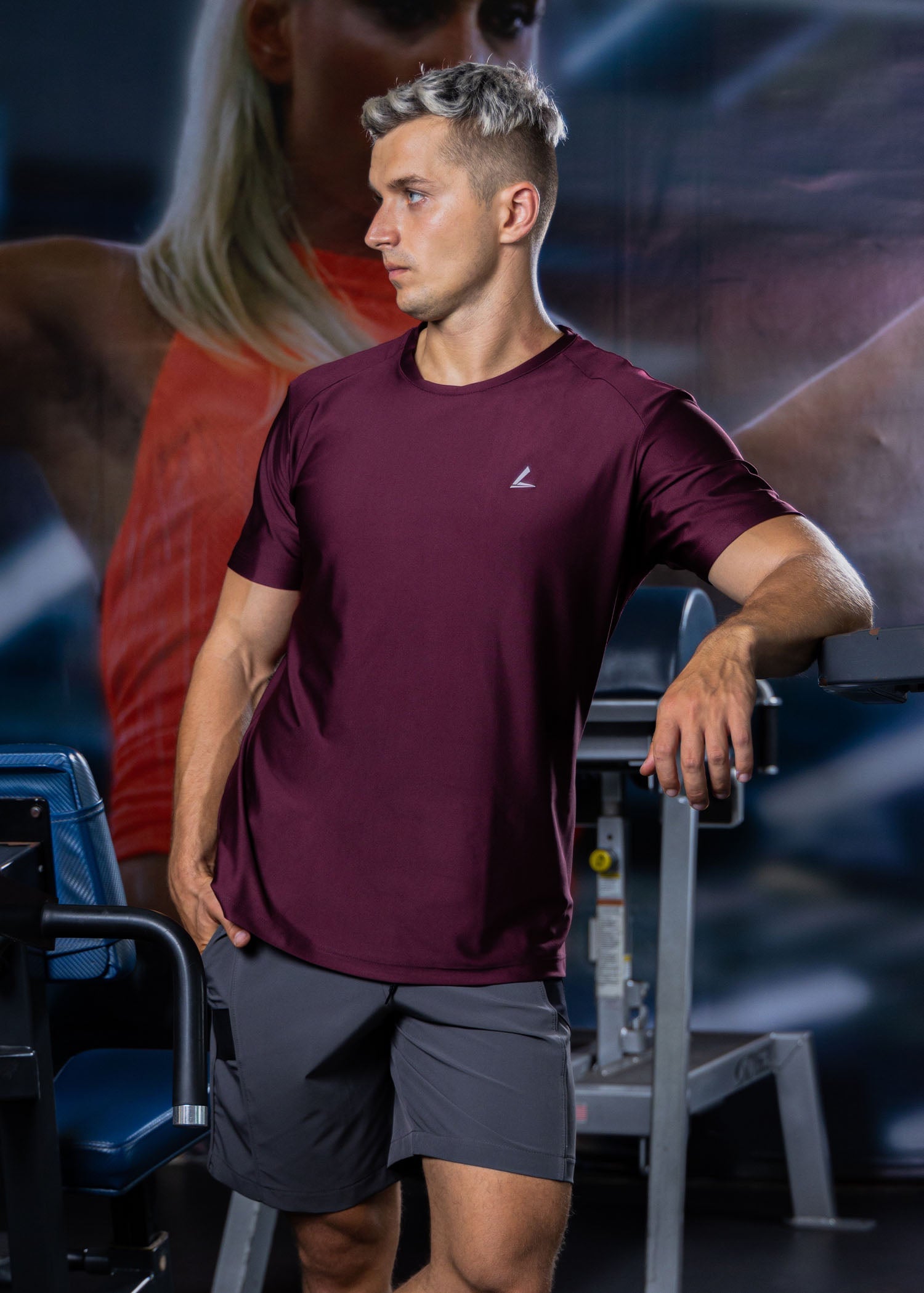 Active Wear T-shirt With Mesh  Sleeve Panel