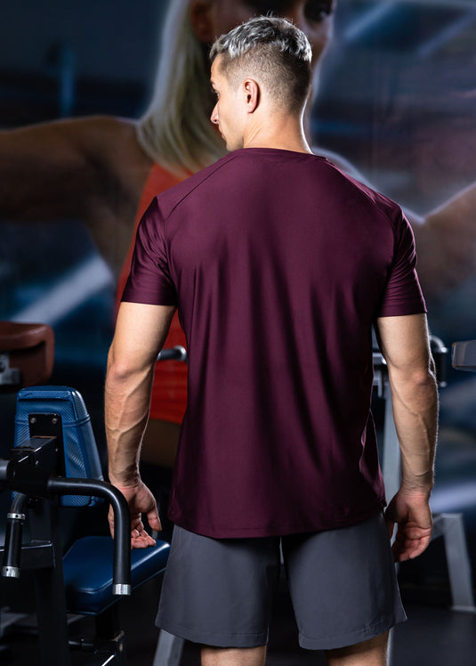 Active Wear T-shirt With Mesh  Sleeve Panel