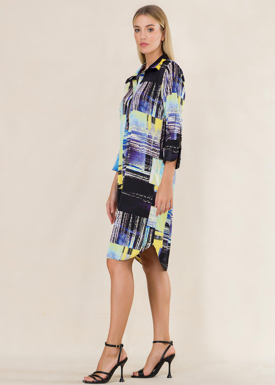Printed shirt dress