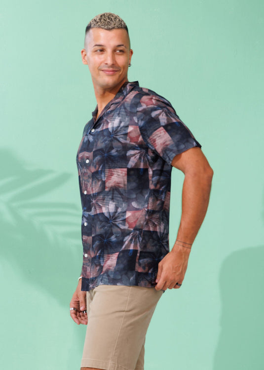 Printed Cuban Collar Shirt
