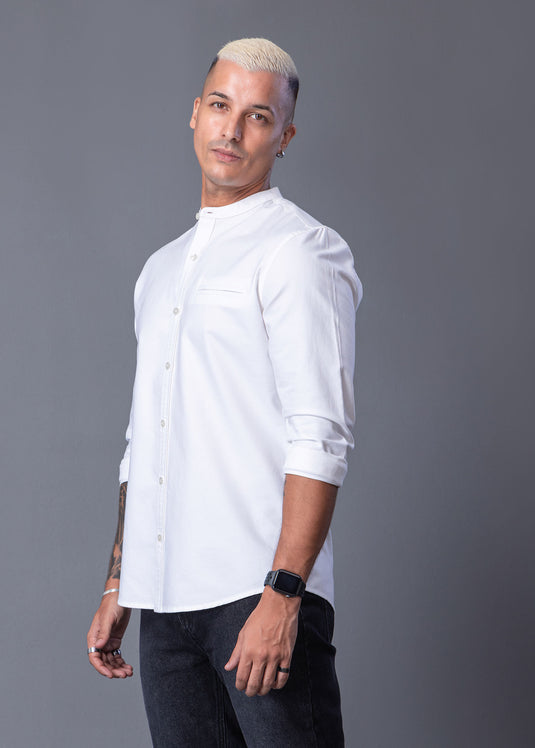Casual Wear Manderin Collar  L/S Shirt
