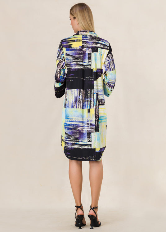 Printed shirt dress