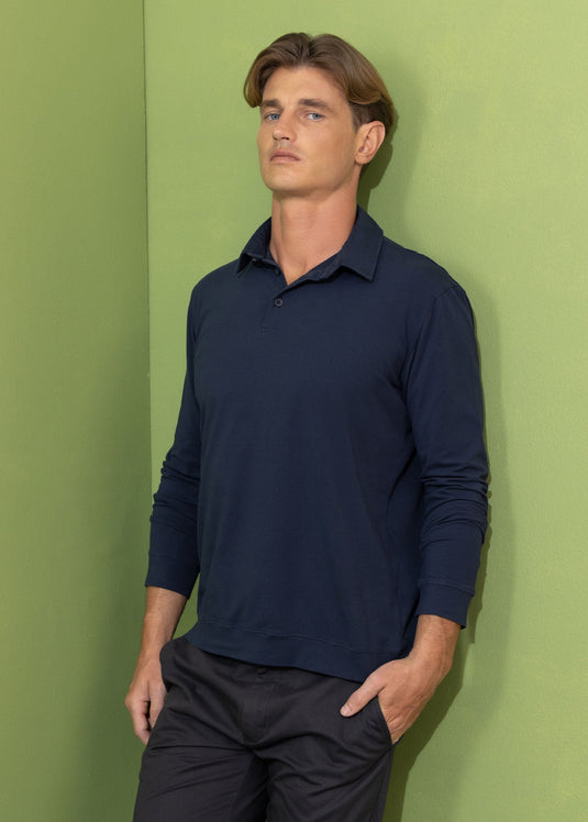 Casual wear self collar L/S T-shirt