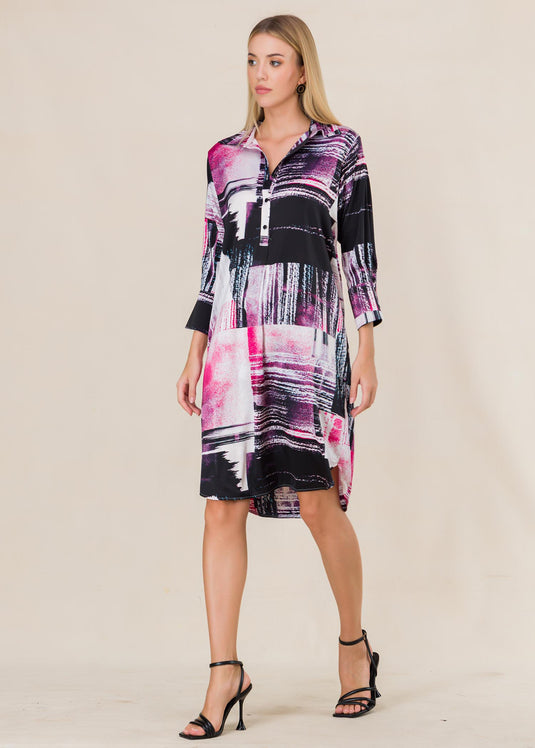 Printed shirt dress