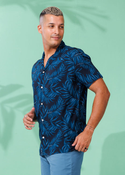 Printed Cuban Collar Shirt