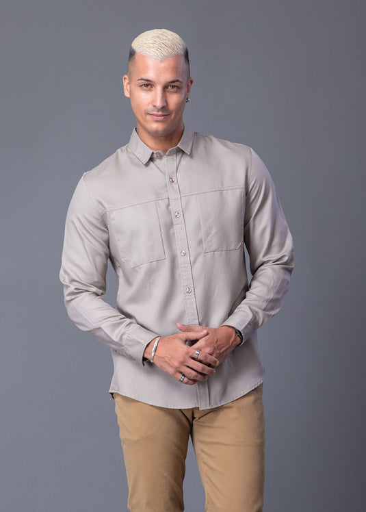 Casual Wear Twin Pkt L/S Shirt