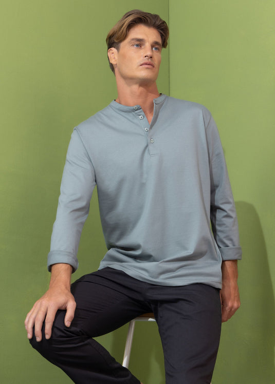 Casual wear manderin  collar L/S T-shirt